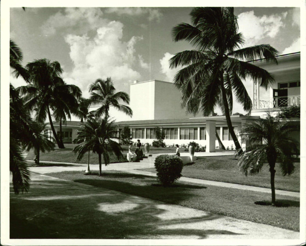 Fine Arts buildings viewed from the campus mall