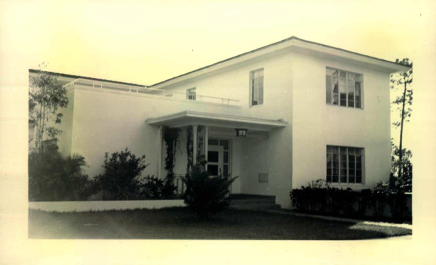 Front view of a brand-new Farrell Hall