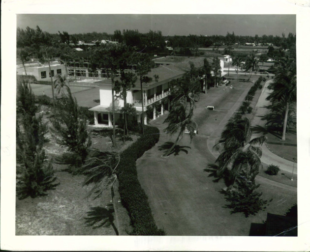 Aerial view of the Adrian Hall extension