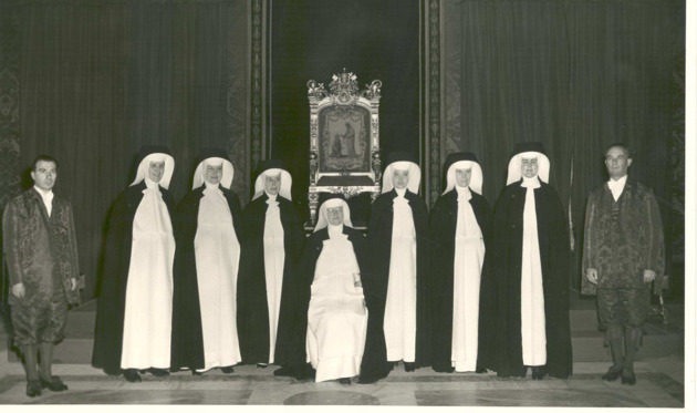 Mother Gerald Barry with a group of Sisters waiting to get into a special audience with the Pope Pius XII