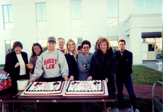 Barry University School of Law staff celebrates the University's 59th anniversary