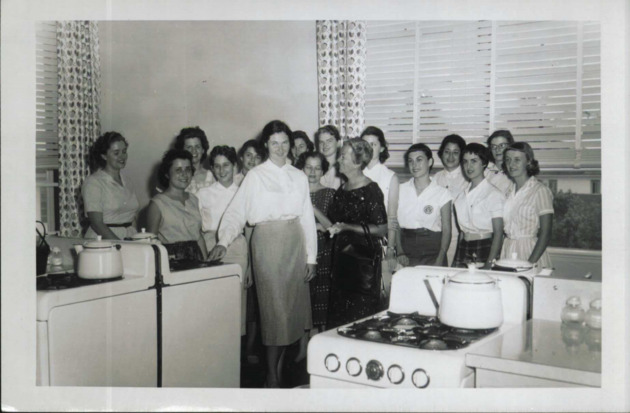 A Home Economics class inside the Foods Laboratory