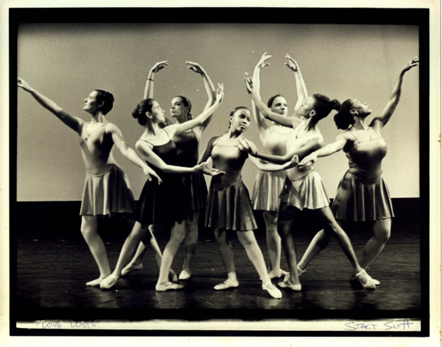 Dance students in a performance of Interlusion VI- Dance Tapestry