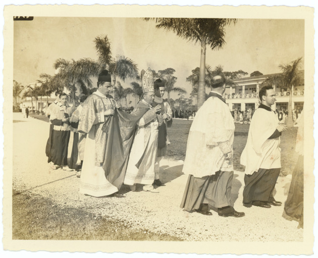 Barry College dedication procession headed by Archbishop Cicognani