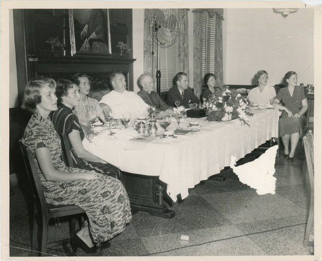 John Thompson and Monsignor William Barry attend the Founders' Day Breakfast