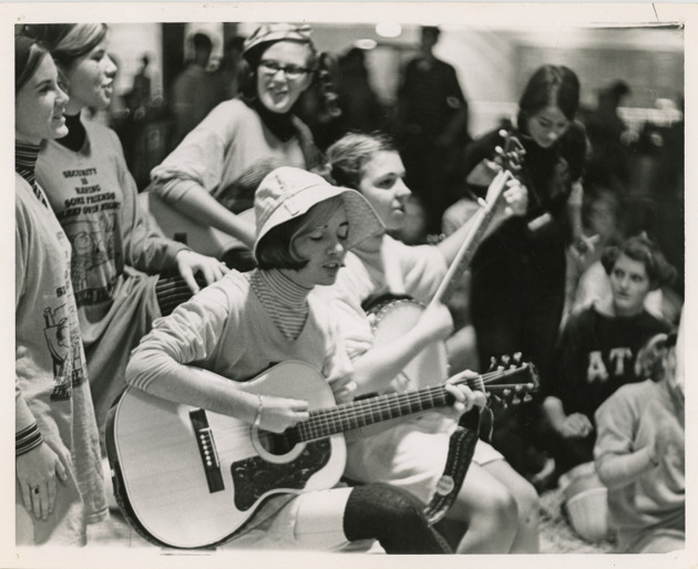 Students sing for classmates at the 1968 Hootenanny